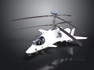 White Helicopter Model With Twin Rotors Transparent Cockpit And Streamlined Fuselage On Dark Background 3d model