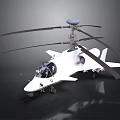 White Helicopter Model With Twin Rotors Transparent Cockpit And Streamlined Fuselage On Dark Background