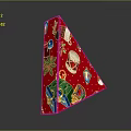 Red Triangular Decorative Ornament Combination with Christmas Gift Boxes and Tree Patterns