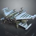 Futuristic Mechanical Spacecraft Design With Detailed Metallic Wings And Engine Structures 3d model