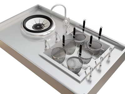 Tap console Boiled wire mesh funnel 3d model