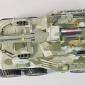 Wheeled Military Tank With Camouflage Paint SMC 428 Number Top Mounted Armament And LED Lights