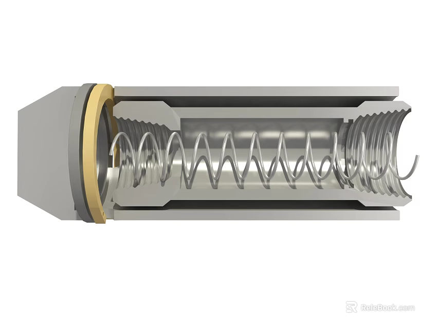 Durable Hardware Tool Featuring Metal Tubular Body And Internal Spring Coils 3d model 
