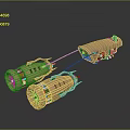 Car Engine Parts In Golden Color With Connected Mechanical Structure And Shiny Surface