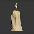 Elegant Ivory Textured Decorative Candle With Burning Wick For Home Decor