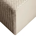 Modern Beige Square Ottoman With Woven Texture For Stylish Comfortable Seating