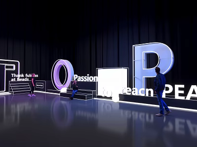 POP Theatre Arts Passion Reach PEA Photo Spot With Giant Illuminated Letters 3d model