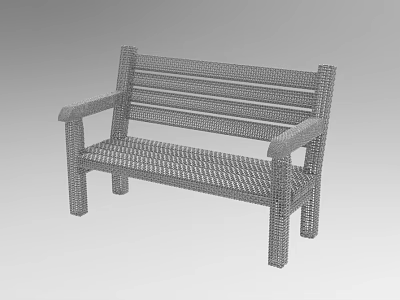 Leisure Garden Bench With Mesh Design And Armrests Outdoor Simple Structure For Relaxation 3d model
