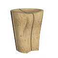 Modern Wooden Stool With Curved Lines And Unique Ergonomic Natural Design