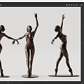 Sculpture of female ballet dancer 3d model