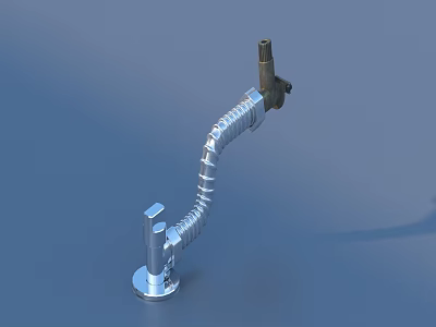 Durable Flexible Metal Tube Structure With Stable Base And Top Connector 3d model