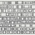 Abstract Geometric Pattern With Various Rectangles In Black And White Design 3d model