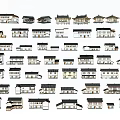 Various Styles Residential Buildings With Different Roofs And Exterior Designs