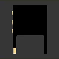 Sleek Black Modern Nightstand With Three Drawers Gold Handles And Legs