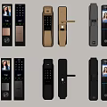 Modern Smart Door Handle Designs With Electronic Keypad And Screen In Various Styles