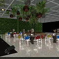 Interactive Area With Live Band Performance At Tulum Festival Greenery Decor And Lighting