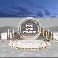Park Land Complex Stage For Better City Evening Event With Lighting Sky 3d model