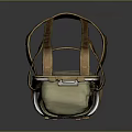 Durable Olive Green Canvas Backpack With Metal Frame And Adjustable Straps