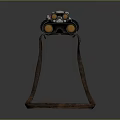 Black Space Exploration Vehicle Model With Yellow Wheels And Brown Straps