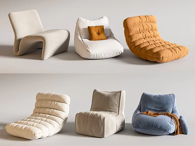 Comfortable Lazy Sofa With Various Colors Shapes And Modern Designs 3d model