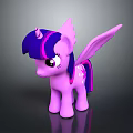 Cute Pink Pony Toy With Purple Mane Horn Wings And Star Tail