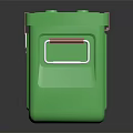 Green Plastic Storage Box With Red Buckles And Side Handle 3d model