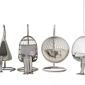 Stylish Hanging Chairs With Wicker Design Metal Frame And Soft Comfortable Cushions