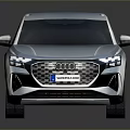 Audi Silver SUV With Modern Sleek Design LED Headlights And Reflective Body