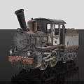 Vintage Steam Train With Rusted Metal Body Classic Design Against Black Background