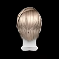 White Mannequin Head Showcasing Blonde Layered Short Hairstyle Design
