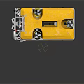 Yellow Industrial Equipment Cart with Technology Labeled Tanks and Metal Frame