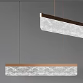 Modern Pendant Light With Marble Texture Shade And Copper Hanging Structure Design 3d model