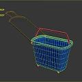Blue Mop Bucket With Black Handle And Movable Wheels For Cleaning Tasks