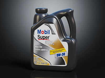 Mobil Super 3000 X1 Motor Oil Bottle With 5W 30 Viscosity Grade 3d model