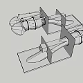 Stainless Steel Mechanical Component With Base Handle And Curved Parts