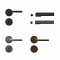 Various Style Metal Door Handles in Black Silver Brown With Lever And Keyhole Design
