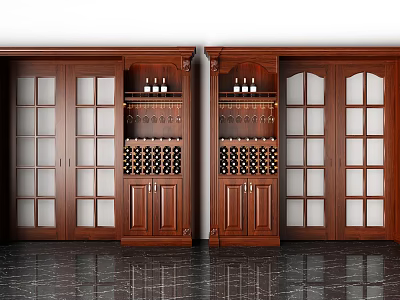 American Wine Cabinet Wine Cabinet with sliding door 3d model American Wine Cabinet Wine Cabinet with sliding door 3d model