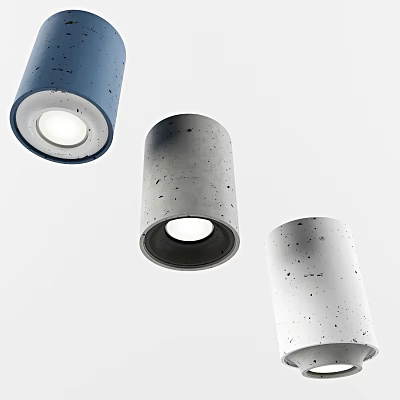 Modern Downlights Spotlights In Blue Grey White With Speckled Concrete Textured Design 3d model