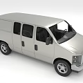 Silver Van with Side Doors Front Windows and Practical Exterior Design