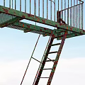 INDUSTRIAL LOFT STAIRS OUTDOOR CORROSION STAIRS 3d model
