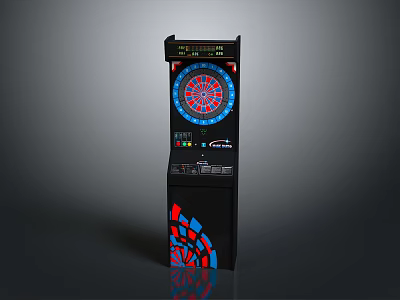 All in One Desktop Computer With LED Display Control Panel And Red Blue Pattern Base 3d model