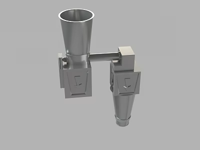 Industrial Equipment Metal Components With Conical Shapes And Square Connecting Parts 3d model