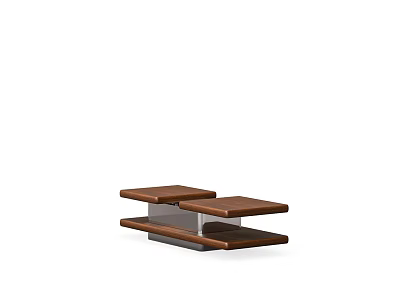 Modern Side Table With Wooden Tiers And Metal Frame For Living Room Decor 3d model