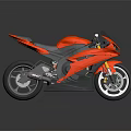 Orange Sport Motorcycle With Sleek Design Black Accents And Gray Seats