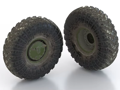 Off Road Tires With Deep Tread Pattern For All Terrain Driving Use 3d model