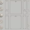 Ornate Plaster Moldings Featuring Various Decorative Patterns Classic And Modern Styles 3d model