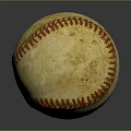 Vintage Leather Baseball Sports Equipment With Red Stitching And Weathered Surface