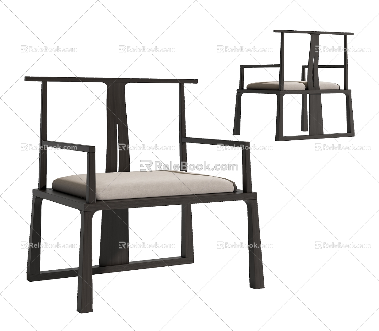 New Chinese style single chair 3d model