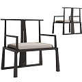 New Chinese style single chair 3d model