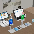 Cash register scanning code payment machine weighing cash register 3d model